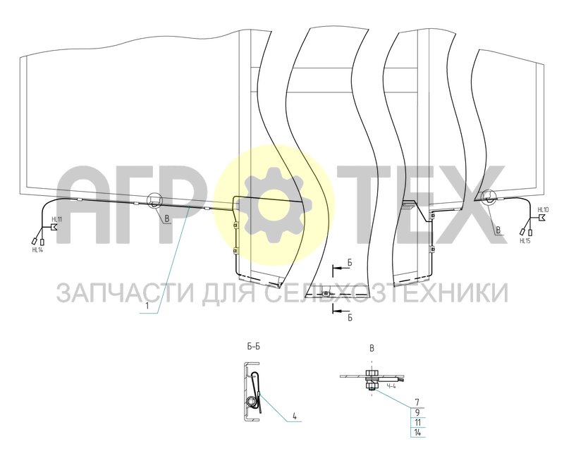 Монтаж жгутов площадки (РСМ-100.15.07.000) (№4 на схеме)